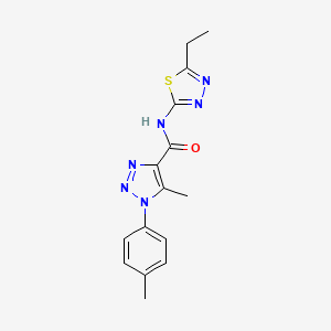 molecular formula C15H16N6OS B2655199 N-(5-ethyl-1,3,4-thiadiazol-2-yl)-5-methyl-1-(4-methylphenyl)-1H-1,2,3-triazole-4-carboxamide CAS No. 871323-51-2