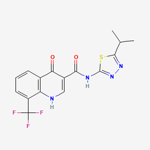 4-hydroxy-N-(5-isopropyl-1,3,4-thiadiazol-2-yl)-8-(trifluoromethyl)quinoline-3-carboxamide