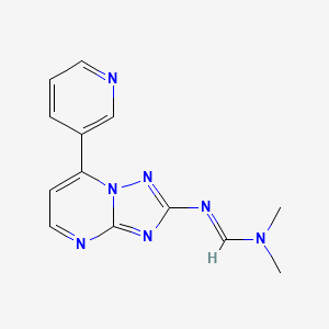 molecular formula C13H13N7 B2655207 N,N-dimethyl-N'-[7-(3-pyridinyl)[1,2,4]triazolo[1,5-a]pyrimidin-2-yl]iminoformamide CAS No. 303145-93-9