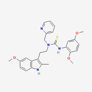 molecular formula C27H30N4O3S B2655208 3-(2,5-dimethoxyphenyl)-1-(2-(5-methoxy-2-methyl-1H-indol-3-yl)ethyl)-1-(pyridin-2-ylmethyl)thiourea CAS No. 851937-10-5