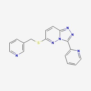molecular formula C16H12N6S B2655211 3-吡啶-2-基-6-(吡啶-3-基甲基硫代)-[1,2,4]三唑并[4,3-b]哒嗪 CAS No. 868968-13-2