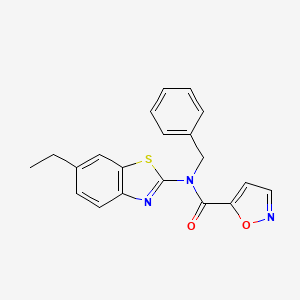 molecular formula C20H17N3O2S B2655213 N-苄基-N-(6-乙基苯并[d]噻唑-2-基)异恶唑-5-甲酰胺 CAS No. 919847-52-2