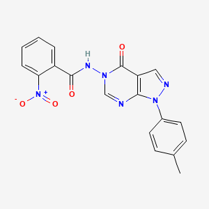 molecular formula C19H14N6O4 B2655215 2-nitro-N-(4-oxo-1-(p-tolyl)-1H-pyrazolo[3,4-d]pyrimidin-5(4H)-yl)benzamide CAS No. 899966-66-6