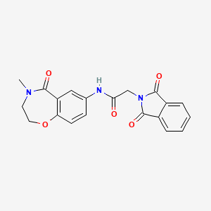 molecular formula C20H17N3O5 B2655216 2-(1,3-二氧代异吲哚啉-2-基)-N-(4-甲基-5-氧代-2,3,4,5-四氢苯并[f][1,4]恶杂环庚-7-基)乙酰胺 CAS No. 921995-96-2