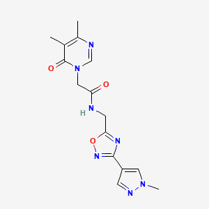 2-(4,5-dimethyl-6-oxopyrimidin-1(6H)-yl)-N-((3-(1-methyl-1H-pyrazol-4-yl)-1,2,4-oxadiazol-5-yl)methyl)acetamide