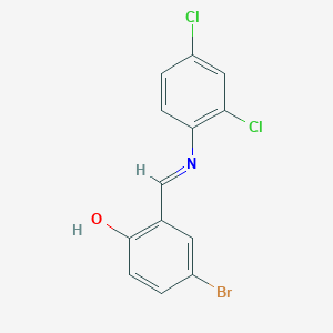 molecular formula C13H8BrCl2NO B2655227 4-bromo-2-{(E)-[(2,4-dichlorophenyl)imino]methyl}phenol CAS No. 136286-89-0