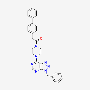 2-([1,1'-biphenyl]-4-yl)-1-(4-(3-benzyl-3H-[1,2,3]triazolo[4,5-d]pyrimidin-7-yl)piperazin-1-yl)ethanone