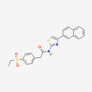 molecular formula C23H20N2O3S2 B2655240 2-(4-(ethylsulfonyl)phenyl)-N-(4-(naphthalen-2-yl)thiazol-2-yl)acetamide CAS No. 941884-35-1