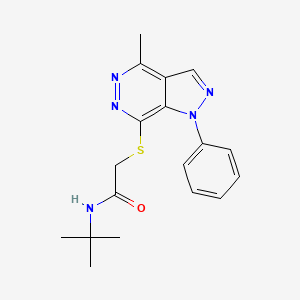 molecular formula C18H21N5OS B2655242 N-(tert-butyl)-2-((4-methyl-1-phenyl-1H-pyrazolo[3,4-d]pyridazin-7-yl)thio)acetamide CAS No. 1105201-34-0