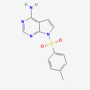 molecular formula C13H12N4O2S B2655248 7-[(4-甲苯)磺酰基]吡咯并[2,3-d]嘧啶-4-胺 CAS No. 2173107-06-5