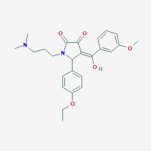 molecular formula C25H30N2O5 B265525 1-[3-(dimethylamino)propyl]-5-(4-ethoxyphenyl)-3-hydroxy-4-(3-methoxybenzoyl)-1,5-dihydro-2H-pyrrol-2-one 