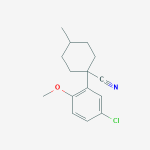 molecular formula C15H18ClNO B2655265 1-(5-Chloro-2-methoxyphenyl)-4-methylcyclohexane-1-carbonitrile CAS No. 1498754-51-0