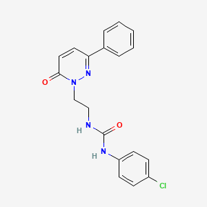 molecular formula C19H17ClN4O2 B2655285 1-(4-chlorophenyl)-3-(2-(6-oxo-3-phenylpyridazin-1(6H)-yl)ethyl)urea CAS No. 1021111-79-4
