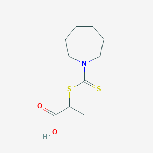 molecular formula C10H17NO2S2 B2655297 2-(氮杂环戊烷-1-甲硫羰硫代)-丙酸 CAS No. 378210-53-8