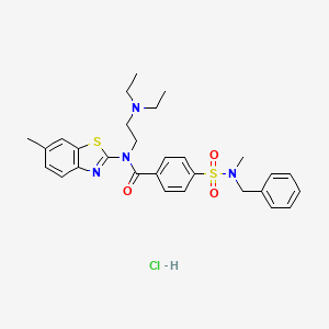 molecular formula C29H35ClN4O3S2 B2655303 4-(N-benzyl-N-methylsulfamoyl)-N-(2-(diethylamino)ethyl)-N-(6-methylbenzo[d]thiazol-2-yl)benzamide hydrochloride CAS No. 1321911-71-0