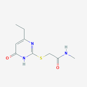molecular formula C9H13N3O2S B2655309 2-((4-ethyl-6-oxo-1,6-dihydropyrimidin-2-yl)thio)-N-methylacetamide CAS No. 922576-86-1