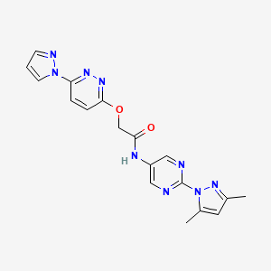 2-((6-(1H-pyrazol-1-yl)pyridazin-3-yl)oxy)-N-(2-(3,5-dimethyl-1H-pyrazol-1-yl)pyrimidin-5-yl)acetamide