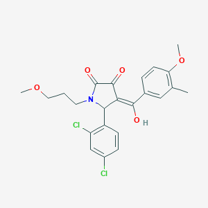 molecular formula C23H23Cl2NO5 B265532 5-(2,4-dichlorophenyl)-3-hydroxy-4-(4-methoxy-3-methylbenzoyl)-1-(3-methoxypropyl)-1,5-dihydro-2H-pyrrol-2-one 
