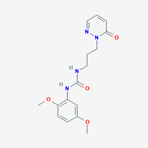 molecular formula C16H20N4O4 B2655325 1-(2,5-dimethoxyphenyl)-3-(3-(6-oxopyridazin-1(6H)-yl)propyl)urea CAS No. 1203332-92-6