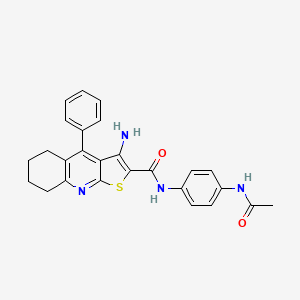 N-(4-acetamidophenyl)-3-amino-4-phenyl-5,6,7,8-tetrahydrothieno[2,3-b]quinoline-2-carboxamide