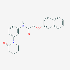 molecular formula C23H22N2O3 B2655337 2-naphthalen-2-yloxy-N-[3-(2-oxopiperidin-1-yl)phenyl]acetamide CAS No. 941872-90-8