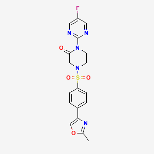 1-(5-Fluoropyrimidin-2-yl)-4-[4-(2-methyl-1,3-oxazol-4-yl)benzenesulfonyl]piperazin-2-one