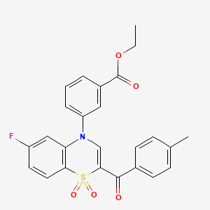 ethyl 3-[6-fluoro-2-(4-methylbenzoyl)-1,1-dioxido-4H-1,4-benzothiazin-4-yl]benzoate