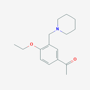 molecular formula C16H23NO2 B2655350 1-[4-乙氧基-3-(哌啶-1-基甲基)苯基]乙酮 CAS No. 339058-63-8
