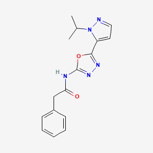 N-(5-(1-isopropyl-1H-pyrazol-5-yl)-1,3,4-oxadiazol-2-yl)-2-phenylacetamide