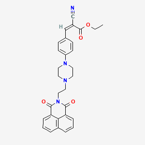 (Z)-ethyl 2-cyano-3-(4-(4-(2-(1,3-dioxo-1H-benzo[de]isoquinolin-2(3H)-yl)ethyl)piperazin-1-yl)phenyl)acrylate
