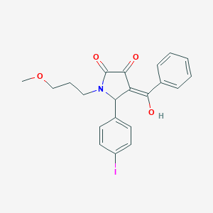 molecular formula C21H20INO4 B265536 (4E)-4-[hydroxy(phenyl)methylidene]-5-(4-iodophenyl)-1-(3-methoxypropyl)pyrrolidine-2,3-dione 