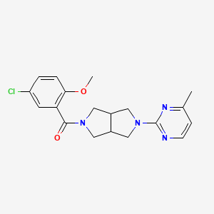 molecular formula C19H21ClN4O2 B2655361 (5-Chloro-2-methoxyphenyl)-[2-(4-methylpyrimidin-2-yl)-1,3,3a,4,6,6a-hexahydropyrrolo[3,4-c]pyrrol-5-yl]methanone CAS No. 2415510-59-5