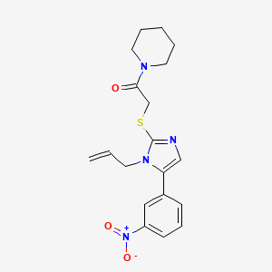 2-((1-allyl-5-(3-nitrophenyl)-1H-imidazol-2-yl)thio)-1-(piperidin-1-yl)ethanone