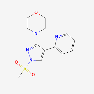 molecular formula C13H16N4O3S B2655395 4-[1-(甲基磺酰基)-4-(2-吡啶基)-1H-吡唑-3-基]吗啉 CAS No. 303995-27-9