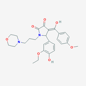 molecular formula C27H32N2O7 B265540 5-(3-ethoxy-4-hydroxyphenyl)-3-hydroxy-4-[(4-methoxyphenyl)carbonyl]-1-[3-(morpholin-4-yl)propyl]-1,5-dihydro-2H-pyrrol-2-one 