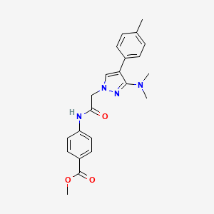 molecular formula C22H24N4O3 B2655404 methyl 4-(2-(3-(dimethylamino)-4-(p-tolyl)-1H-pyrazol-1-yl)acetamido)benzoate CAS No. 1286696-84-1