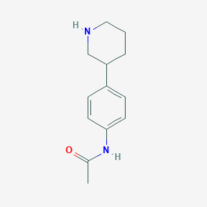 molecular formula C13H19ClN2O B2655408 Acetamide, N-[4-(3-piperidinyl)phenyl]- CAS No. 1260646-01-2