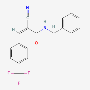 molecular formula C19H15F3N2O B2655412 2-氰基-N-(1-苯乙基)-3-[4-(三氟甲基)苯基]丙-2-烯酰胺 CAS No. 478017-58-2