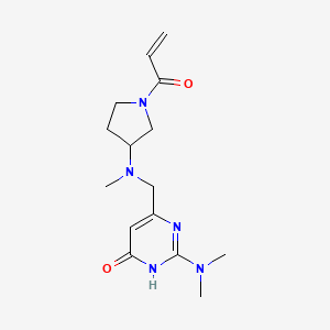molecular formula C15H23N5O2 B2655415 2-(Dimethylamino)-6-({methyl[1-(prop-2-enoyl)pyrrolidin-3-yl]amino}methyl)-3,4-dihydropyrimidin-4-one CAS No. 2094639-49-1