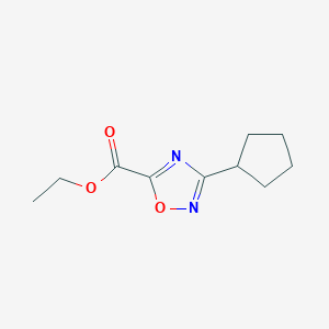 molecular formula C10H14N2O3 B2655418 Ethyl 3-cyclopentyl-1,2,4-oxadiazole-5-carboxylate CAS No. 1340441-65-7