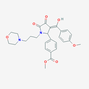molecular formula C27H30N2O7 B265542 methyl 4-{4-hydroxy-3-(4-methoxybenzoyl)-1-[3-(4-morpholinyl)propyl]-5-oxo-2,5-dihydro-1H-pyrrol-2-yl}benzoate 