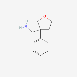 molecular formula C11H15NO B2655422 (3-Phenyloxolan-3-YL)methanamine CAS No. 1513186-03-2