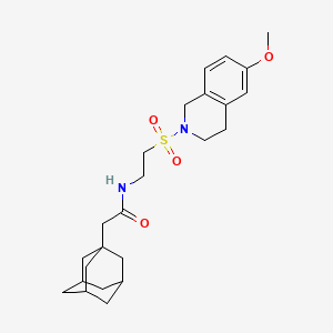 molecular formula C24H34N2O4S B2655427 2-(adamantan-1-yl)-N-{2-[(6-methoxy-1,2,3,4-tetrahydroisoquinolin-2-yl)sulfonyl]ethyl}acetamide CAS No. 921926-36-5
