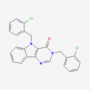 molecular formula C24H17Cl2N3O B2655428 3,5-bis(2-chlorobenzyl)-3H-pyrimido[5,4-b]indol-4(5H)-one CAS No. 1216638-35-5