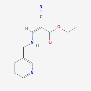 molecular formula C12H13N3O2 B2655429 ethyl (Z)-2-cyano-3-(pyridin-3-ylmethylamino)prop-2-enoate CAS No. 345616-38-8