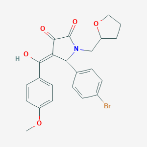 molecular formula C23H22BrNO5 B265543 5-(4-bromophenyl)-3-hydroxy-4-(4-methoxybenzoyl)-1-(tetrahydro-2-furanylmethyl)-1,5-dihydro-2H-pyrrol-2-one 
