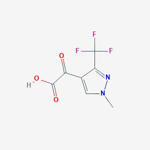 molecular formula C7H5F3N2O3 B2655431 2-[1-Methyl-3-(trifluoromethyl)pyrazol-4-yl]-2-oxoacetic acid CAS No. 2141373-00-2