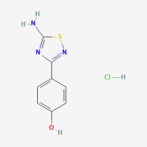 molecular formula C8H8ClN3OS B2655433 4-(5-Amino-1,2,4-thiadiazol-3-yl)phenol;hydrochloride CAS No. 2377034-72-3