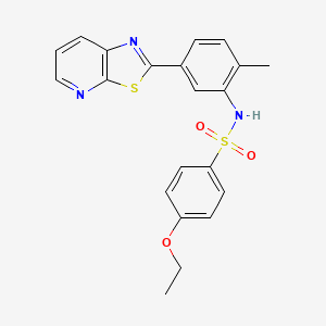 molecular formula C21H19N3O3S2 B2655439 4-ethoxy-N-(2-methyl-5-(thiazolo[5,4-b]pyridin-2-yl)phenyl)benzenesulfonamide CAS No. 896679-66-6