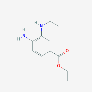 molecular formula C12H18N2O2 B2655444 Ethyl 4-amino-3-[(propan-2-yl)amino]benzoate CAS No. 1557797-41-7